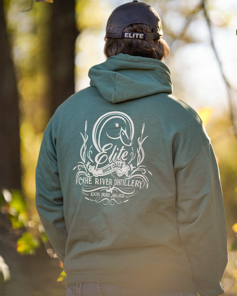 Elite Cache River Distillery Hoodie (Green and Tan) – Elite Duck Calls Elite Cache River Distillery Hoodie (Green and Tan) – Elite Duck Calls