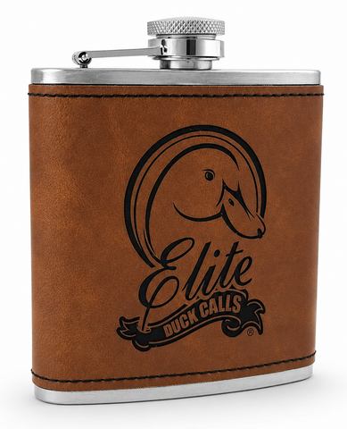 Leather-Wrapped Hip Flask - Brown