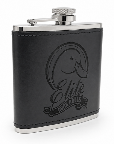 Leather-Wrapped Hip Flask - Black