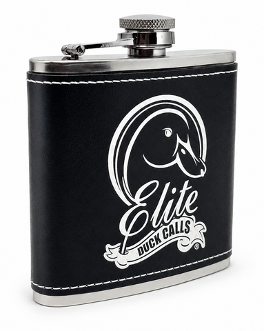 Leather-Wrapped Hip Flask - Black & White