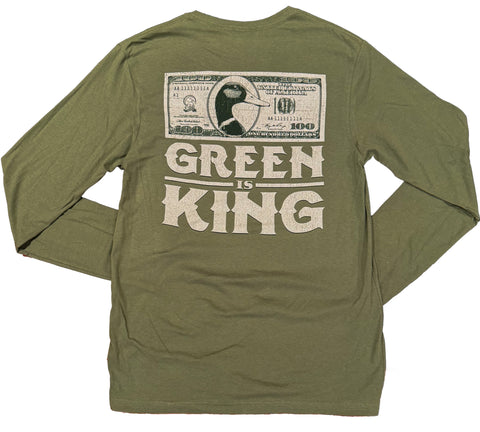 "GREEN is KING" Elite Logo Long Sleeve Shirt