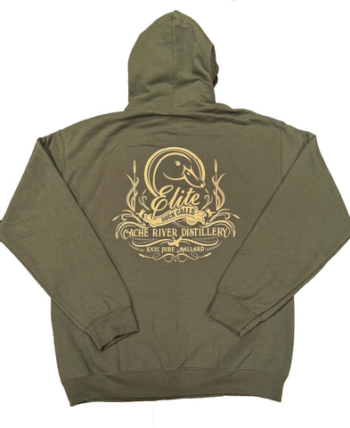 Elite Cache River Distillery Hoodie (Green and Tan)